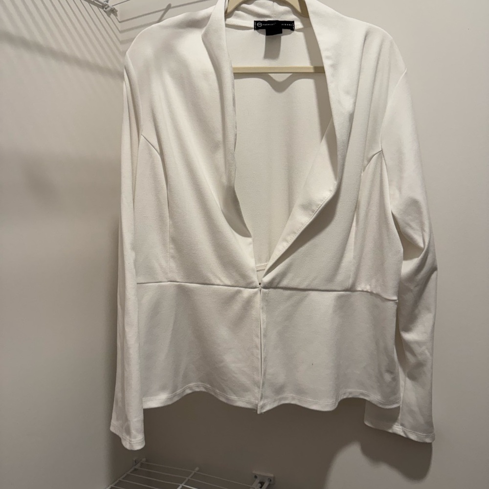 Fashion to Figure Cream Open Front Jacket